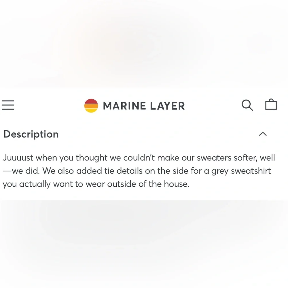Marine Layer Nora Sweatshirt in Light Heather Grey size S